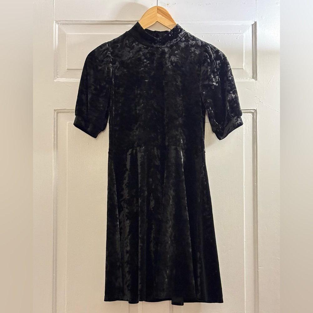 NWOT Aqua Stretch Velvet Puff Sleeve Dress, size XL